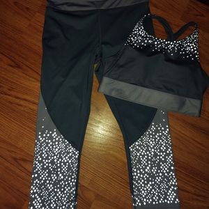 Fabletics leggings with matching sports bra